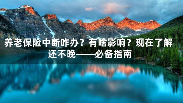 养老保险中断咋办？有啥影响？现在了解还不晚——必备指南