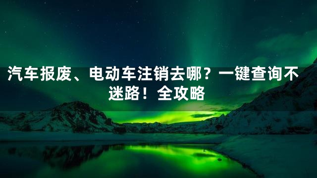 汽车报废、电动车注销去哪？一键查询不迷路！全攻略
