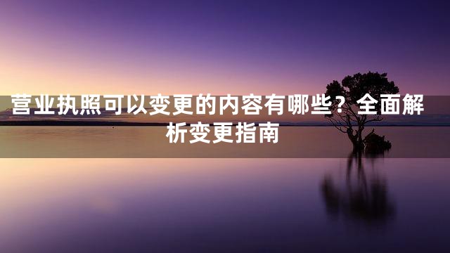 营业执照可以变更的内容有哪些？全面解析变更指南
