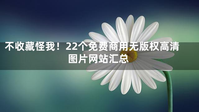 不收藏怪我！22个免费商用无版权高清图片网站汇总