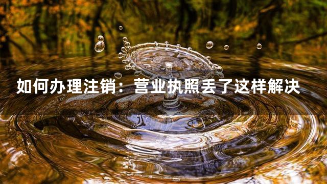 如何办理注销：营业执照丢了这样解决