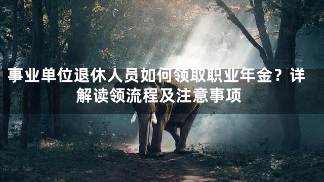 事业单位退休人员如何领取职业年金？详解读领流程及注意事项