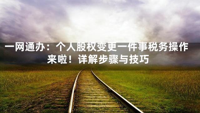 一网通办：个人股权变更一件事税务操作来啦！详解步骤与技巧
