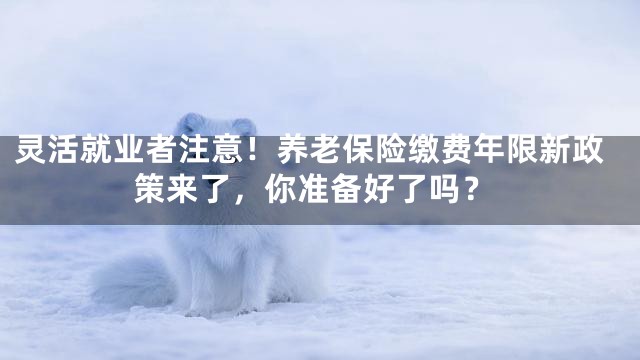 灵活就业者注意！养老保险缴费年限新政策来了，你准备好了吗？