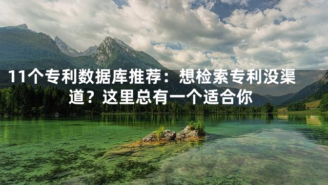 11个专利数据库推荐：想检索专利没渠道？这里总有一个适合你