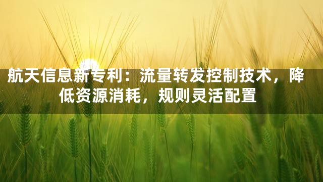 航天信息新专利：流量转发控制技术，降低资源消耗，规则灵活配置