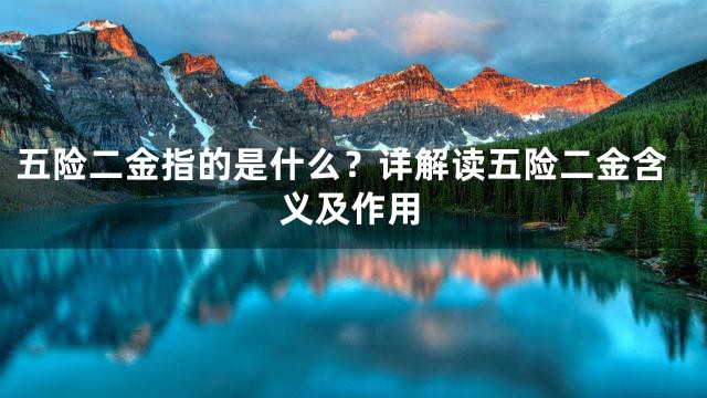 五险二金指的是什么？详解读五险二金含义及作用