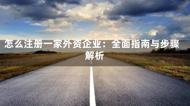 怎么注册一家外资企业：全面指南与步骤解析