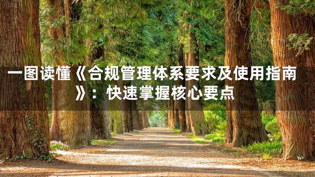 一图读懂《合规管理体系要求及使用指南》：快速掌握核心要点
