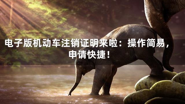 电子版机动车注销证明来啦：操作简易，申请快捷！
