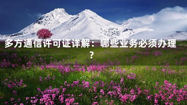 多方通信许可证详解：哪些业务必须办理？