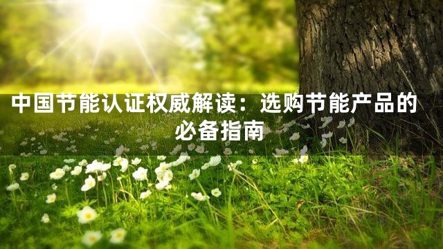中国节能认证权威解读：选购节能产品的必备指南