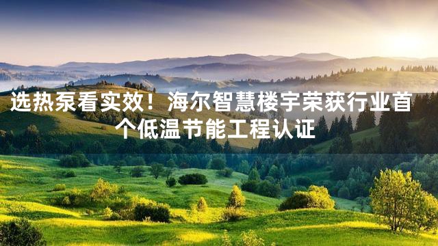 选热泵看实效！海尔智慧楼宇荣获行业首个低温节能工程认证