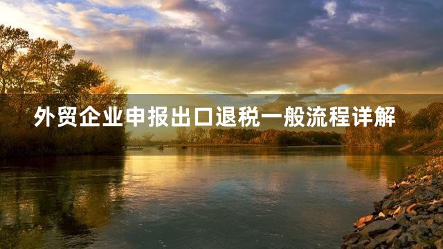外贸企业申报出口退税一般流程详解