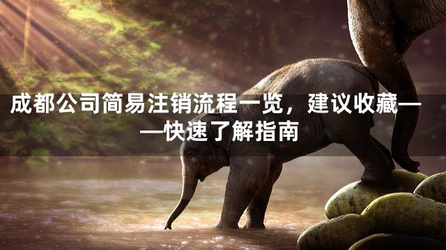 成都公司简易注销流程一览，建议收藏——快速了解指南