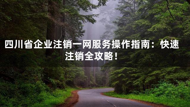 四川省企业注销一网服务操作指南：快速注销全攻略！