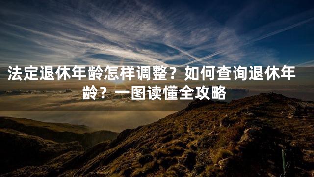 法定退休年龄怎样调整？如何查询退休年龄？一图读懂全攻略