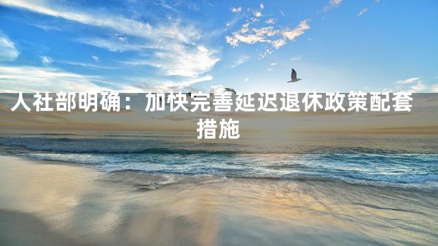 人社部明确：加快完善延迟退休政策配套措施