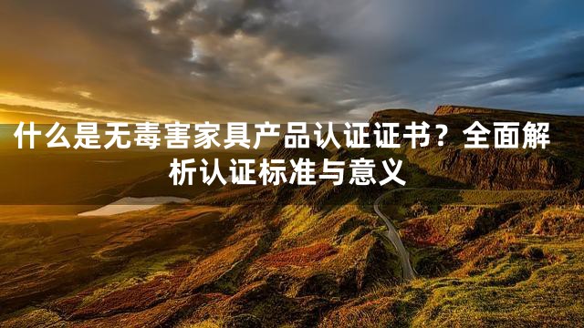 什么是无毒害家具产品认证证书？全面解析认证标准与意义