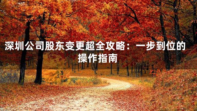深圳公司股东变更超全攻略：一步到位的操作指南