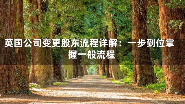 英国公司变更股东流程详解：一步到位掌握一般流程