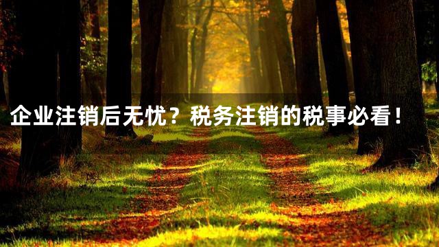 企业注销后无忧？税务注销的税事必看！