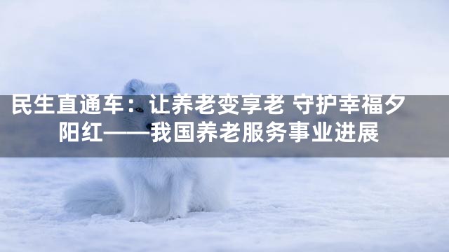 民生直通车：让养老变享老 守护幸福夕阳红——我国养老服务事业进展