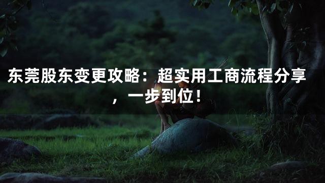 东莞股东变更攻略：超实用工商流程分享，一步到位！