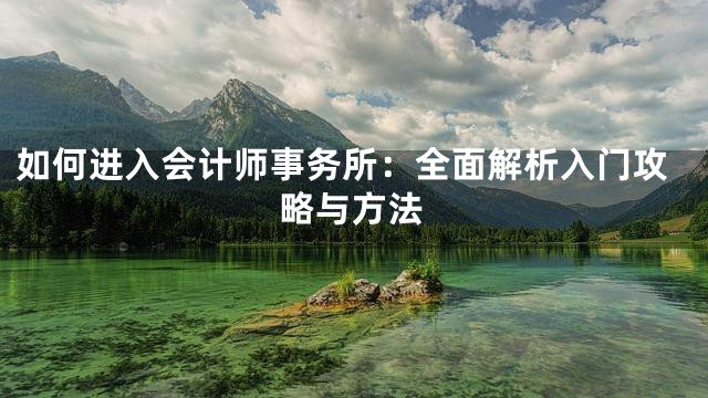 如何进入会计师事务所：全面解析入门攻略与方法