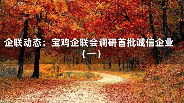 企联动态：宝鸡企联会调研首批诚信企业（一）