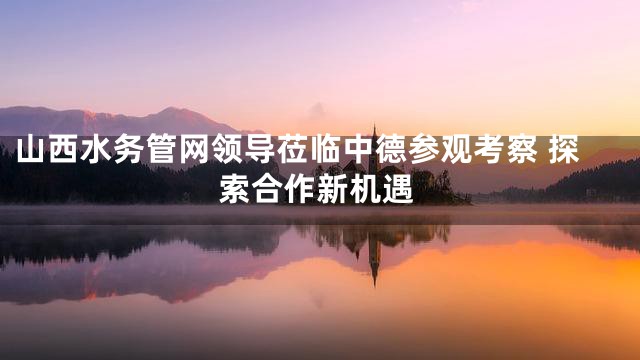 山西水务管网领导莅临中德参观考察 探索合作新机遇