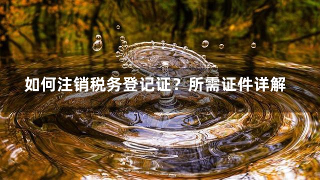 如何注销税务登记证？所需证件详解