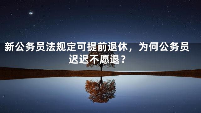 新公务员法规定可提前退休，为何公务员迟迟不愿退？
