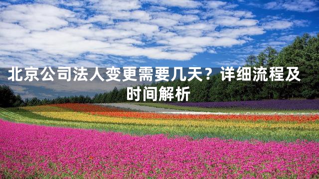 北京公司法人变更需要几天？详细流程及时间解析