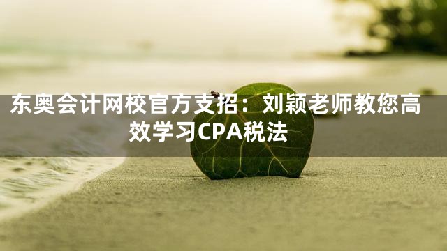 东奥会计网校官方支招：刘颖老师教您高效学习CPA税法