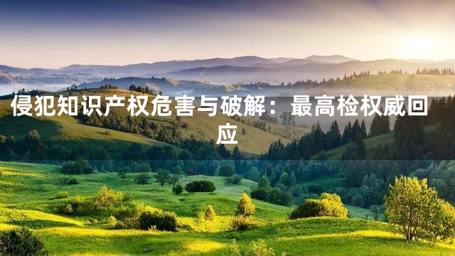 侵犯知识产权危害与破解：最高检权威回应