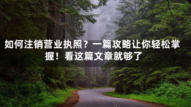 如何注销营业执照？一篇攻略让你轻松掌握！看这篇文章就够了