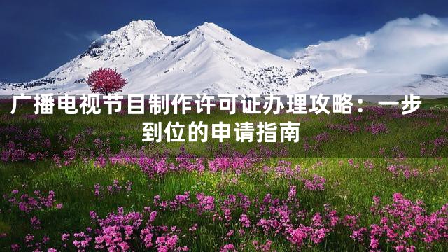 广播电视节目制作许可证办理攻略：一步到位的申请指南