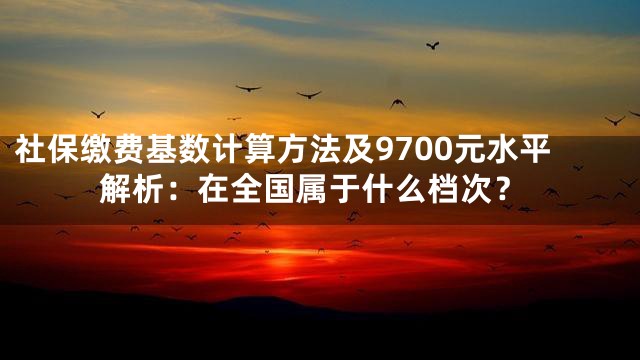 社保缴费基数计算方法及9700元水平解析：在全国属于什么档次？