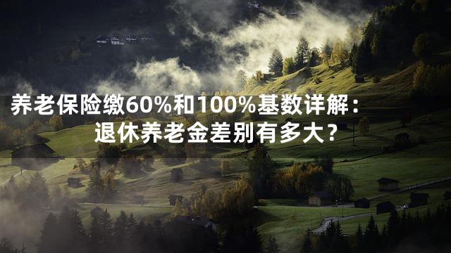 养老保险缴60%和100%基数详解：退休养老金差别有多大？