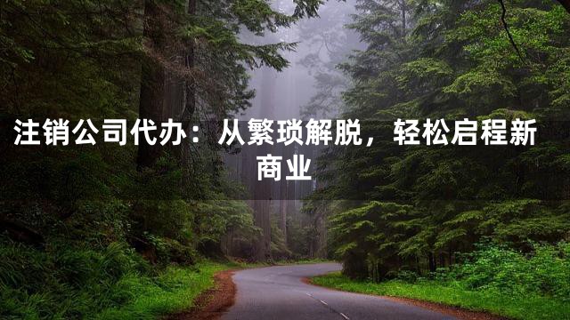 注销公司代办：从繁琐解脱，轻松启程新商业