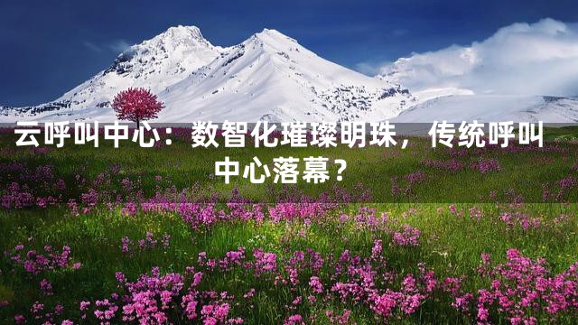 云呼叫中心：数智化璀璨明珠，传统呼叫中心落幕？