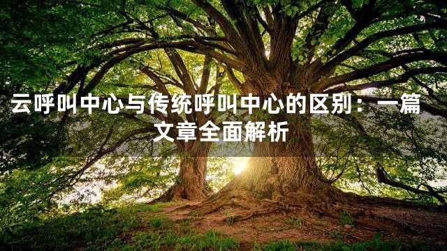 云呼叫中心与传统呼叫中心的区别：一篇文章全面解析