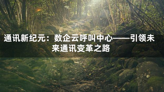通讯新纪元：数企云呼叫中心——引领未来通讯变革之路