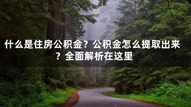 什么是住房公积金？公积金怎么提取出来？全面解析在这里