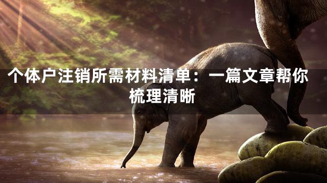 个体户注销所需材料清单：一篇文章帮你梳理清晰