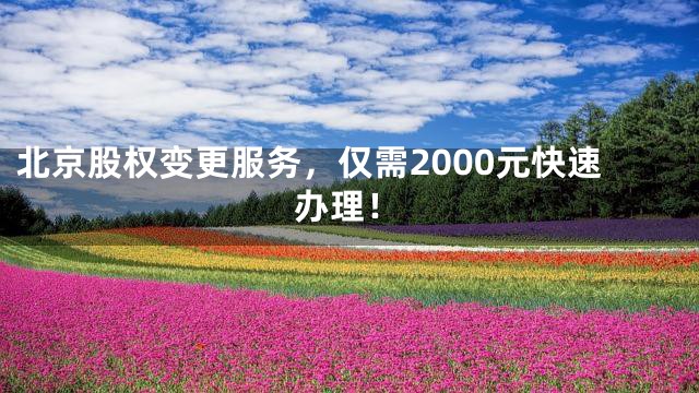 北京股权变更服务，仅需2000元快速办理！