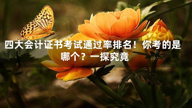 四大会计证书考试通过率排名！你考的是哪个？一探究竟