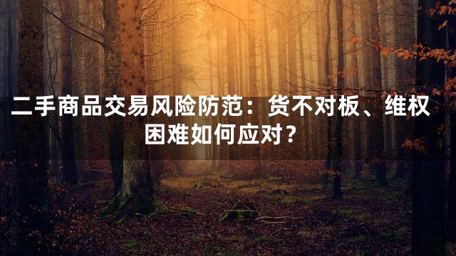 二手商品交易风险防范：货不对板、维权困难如何应对？