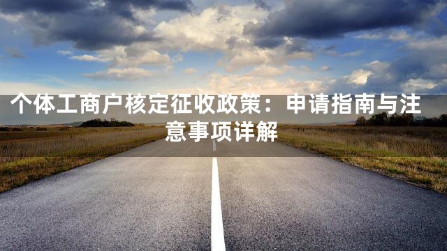 个体工商户核定征收政策：申请指南与注意事项详解
